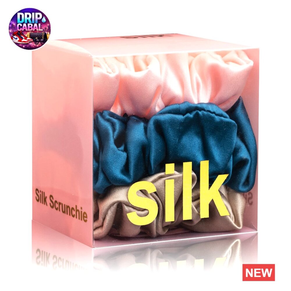 Silk Hair Scrunchies 3 Pack Mulberry Silk Hair Ties Frizz Free Chic